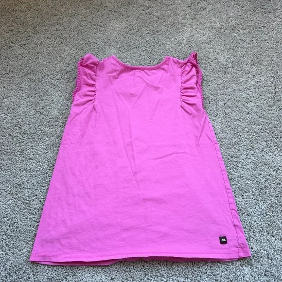 Girl's Tea Collection Fuchsia Pink 100% Cotton Tank Top Size 12 - Picture 4 of 5